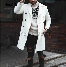 Men's Trench Coats Double Breasted White Overcoats Long Trench Coats Winter Coats For Mens Wool Jackets Big Size Fashion Gentleman Stylish Clothing J230920