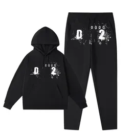 Fatos de treino masculinos primavera novos homens jaqueta casual costura duas peças conjunto terno moda calças define calças esportivas jogger algodão toalha bordado feminino velo hoodies