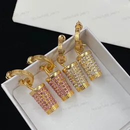 Kolczyki koksetowe, designerska biżuteria osadzona cyrkon mody damskie, 2 kolory, srebrny/różowy