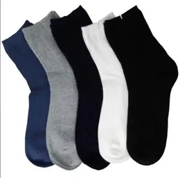 Мужские носки белые, черные, синие, серые, 5 средних цветов, высокие носки из чистого хлопка, спортивные