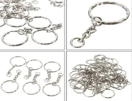 Boşluk kaplamalı gümüş anahtarlık bulguları bölünmüş halkalar 4 bağlantı anahtar çanta anahtar halkası çanta çift anahtar zincirleri hediyeler mücevher erişim7175111