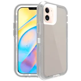 Clear Hybrid Bumper Phone Cases For iPhone 15 14 13 12 11 Pro Max XR XS X 6 7 8 Plus Transparent Heavy Duty Hard PC TPU 3 in 1 Phone Case