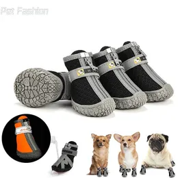 Защитная обувь для домашних животных, 2023, 4 шт. в комплекте, водонепроницаемые противоскользящие ботинки для собак, щенков, дождя, чихуахуа, прогулочные ботинки, дышащие носки для кошек, аксессуары для лап 230919