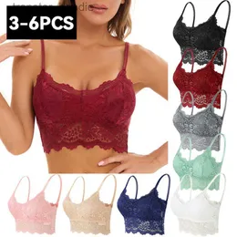 Seksowna zestaw 3-6pcs kobiety koronkowe staniki wygodne Bralette solidny kolor sexy bielizna piękna bielizna Dodatkowa pad bezprzewodowa bielizna biustonosza l230920