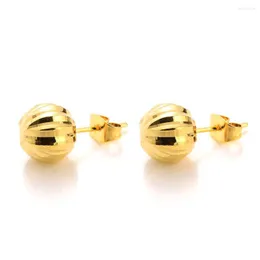 Boucles d'oreilles à tige en or jaune 18 carats rempli de perles rondes solides, piercing de cartilage