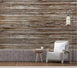 خلفيات Papel de Parede 3D Wood Block Stone Stone Brick Marble Pattern Wallpaper غرفة المعيشة تلفزيون جدار غرفة نوم بار بيرة جدارية