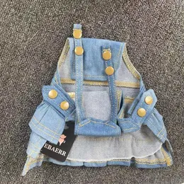 Dog Clothes Denim Jeans Dress Jumpsuit Coat Jacket Boy Girl Clothing Couple Pet Outfit Puppy Costume Overalls Dropship 210809236W