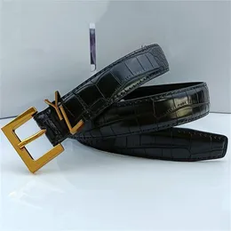 Lady Crocodile Luxury Belt 2.8cm 너비 디자이너 여성 Ceintures 부어 여성 드레스 허리 밴드 남성 럭셔리 디자이너 벨트 Y 금 버클 실버