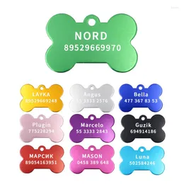 Dog Tag 10pcs Personalized Engraving Anti-lost ID Identification Customized Pet Name Puppy Collar Cat Bone Tags Supplies