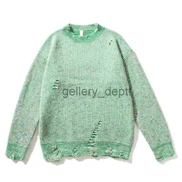Men's Sweaters Ripped Sweaters Men Knitted Distressed Sweaters Men Jumpers 2023 Vintage Style Casual Pullover Sweater Tops J230920