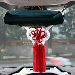 JP Junction producerar släktingar Tsuna rep fusa kiku knutar för bilens bakspegel spegelprydnader svart vit kinesisk maskot lycklig charms1240c