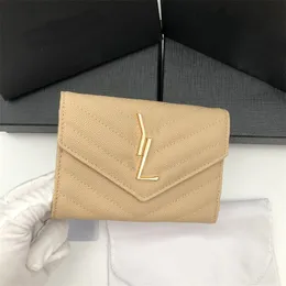 10a small designer purse womens portafoglio leather wallet flap square cardholder solid color porte monnaie luxury wallet designer woman gold color xb063