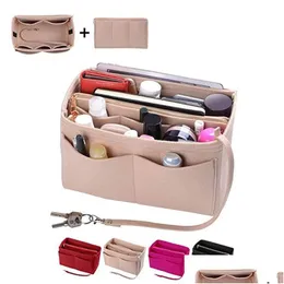 Other Health Beauty Items Brand Make Up Organizer Felt Insert Bag For Handbag Travel Inner Purse Portable Cosmetic Bags Fit Various Ba Dh5A4