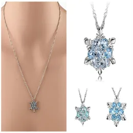 2019 Droppshiping Fashion Women Crystal Zircon Snowflake Wisiant Naszyjnik Biżuteria Bożego Narodzenia Nowy Rok prezenty