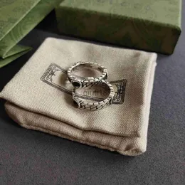 Кольца-кольца Новое кольцо с бахромой в виде головы тигра для влюбленных унисекс посеребренные кольца Поставка индивидуального очарования Поставка модных ювелирных изделий x0920