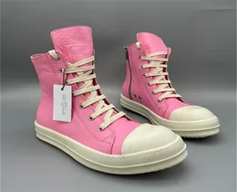 21SS Hightop TPU Fragrant Sole Quality Pink Thenuine Leather Boots Lace Up Hip Hop Trainer Sneakers Shoes2736489