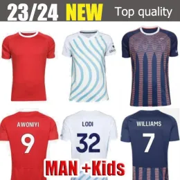 23 24 Nottinghamss Soccer Jerseys Kids Kit Maglia Forest 2023 2024 Football Traint Player Version Colback Awoniyi-White Lingard Johnson Yates