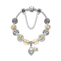 Ny Fashion Charm Armband Heart Beads Peandant Fit For Bangle Mors dag Gift Diy Aceessory Wedding Jewelry229Z