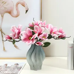 Faux Floral Feel Feel Nawilżąca Symulacja Magnolia Flower Home Table Decoration Bonsai Artificial Flowers
