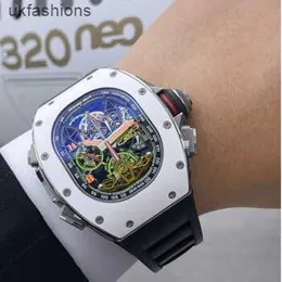 Richardmills 스위스 기계식 손목 시계 남성 RM 시계 MENS 시리즈 RM5002 ACJ 티타늄 합금 매뉴얼 기계 남성 시계 이중 초 2 바늘을 쫓는 Tu HB1W