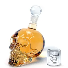 Bar Tools 125ML 350ML 550ML 1000ML Vodka Bottle Skull Bottles Creative Gothic Wine Decanter Glass Flagon 230919