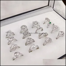 Ustawienia biżuterii moda Big Pearl Pierścień cyrkon Pierścień Sier