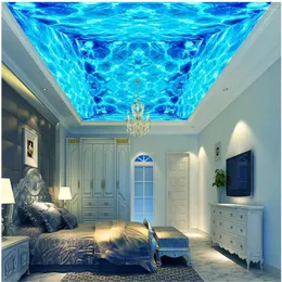 Wallpapers 3D Three-dimensional Space Blue Water Pattern Ocean Ceiling Mural Murals Wallpaper