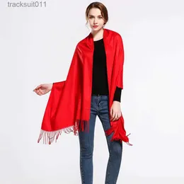 Women's Cape Fashion Tassel Women Scarf Shawl Female Winter Warm bib Hijabs Pashmina Solid Color Long Scarves Wraps Bandana Clothes Accessory L230920