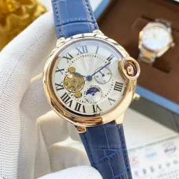 2023 New Luxury Mens Watches Five Stitches 46mm Size Automatic Mechanical Watch Moon Phase Starkshes عالية الجودة عالية الجودة هدية من الجلد الفاخرة.