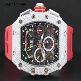 Richardmill Watch Mechanical Watches 17 Carat #039;s Vvs1+ #039;white Moissanite Diamond Round Cut Swiss Automatic Men