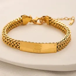 18-каратное золото, дизайнерские цепочки, браслет для женщин, правильный логотип бренда, круг, посеребренный, модный подарок из нержавеющей стали, роскошные качественные подарки для семейной пары