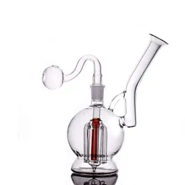 Glass beaker Bongs ash catcher Hookahs Arm Tree Perc Percolator Smoke Water Pipe recycler Dab Rigs with 14mm male glass oil burner pipe