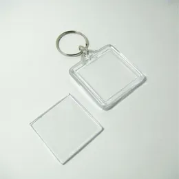 Wholes Cheap Blank Acrylic Square Po Keychains Insert 1 5'' 1 5'' Po Keyrings 2000PCS LOT Shipp199I