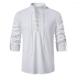 Men's Thirts 2023 Cotton and Linen Nasual Men Tshirt Tshirt Therve T-Shirt Spring Autumn قميص خمر الولايات المتحدة الحجم
