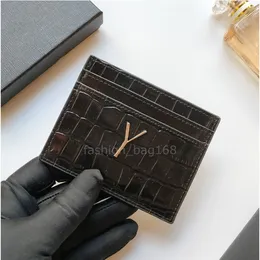 fashion woman Card Holders caviar croco lambskin mini wallet Designer pure color genuine leather Pebble texture luxury Black wallet with box