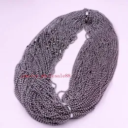 Catene all'ingrosso 100 pz/borsa in acciaio inossidabile 2.4mm 24 '' lunghezza perline tonde collana a catena adatta pendente in vendita gioielli