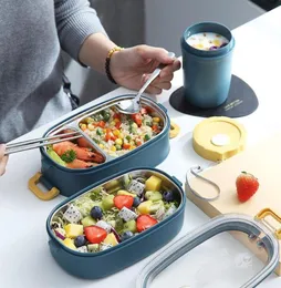 Dinnerware Sets Student School MultiLayer Lunch Box Stainless Steel Insulated Tableware Bento Container Storage Breakfast Boxes4426416