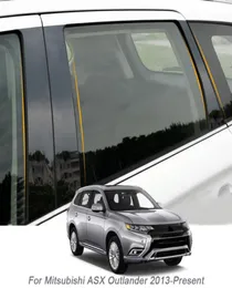 6PCS CAR WINDOW CENTER CENTER PALLAR PLEAR PVC TRIM Film Antiscratch Film for Mitsubishi ASX Outlander ZJ ZK 2013 PRESEN AUTO Accessories4503252