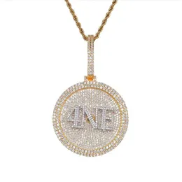 5x5cm Niestandardowa nazwa Medal wisiorki Hip Hop Style Mężczyźni luf łańcuch obrotowy Dowolne litery czcionek Numery Symbole Kolor2816