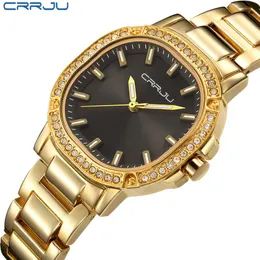 CRRJU Women Watch Luxury Brand Fashion Casual Ladies Gold Watch Quartz Simple Clock Relogio Feminino Reloj Mujer Montre Femme213o