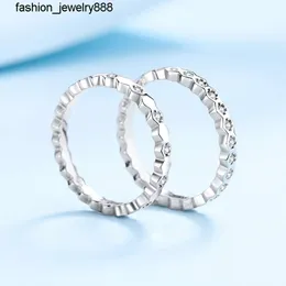 Honeycomb full diamond and half diamond S925 Silver Ring female plated pt950 Mossan stone ring empty holder