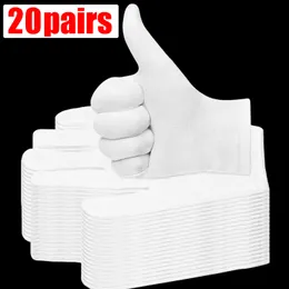 Перчатки с пятью пальцами, 20 пар белого хлопка, для работы с сухими руками, пленка для обработки спа, церемониальные высокоэластичные бытовые чистящие средства 230921