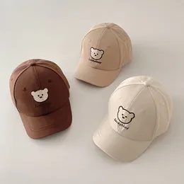 Ball Caps Summer Adjustable Baby Baseball Cap Toddler Cartoon Bear Embroidery Cute Hats For Kids Girl Boy Soft Cotton Bonnet Sun Hat 230921