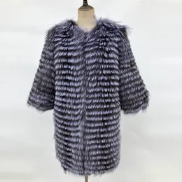 Pelliccia da donna Pelliccia sintetica Inverno Donna Vera pelliccia Cappotto Lady Caldo 100% Giacca in pelliccia argento naturale Moda Casual Manica lunga Capispalla in vera pelliccia 230920