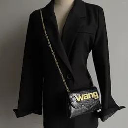 Вечерние сумки OLN, модный дизайн, текстура, сумка через плечо двойного назначения с цепочкой, 2023, женская поясная сумка с металлическими буквами