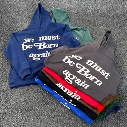 Herrtröjor tröjor nya CPFM Cactus Plant Flea Market Hoodie Ye Måste föds igen Pullover Män Kvinnor Överdimensionerad Puff Prin CPFM XYZ Hooded T230921