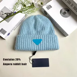 2023 neue heiße Designer-Winter-warme Angora-Kaninchenhaar-Strickmütze für Männer und Frauen, lässige Gehörschutz-weiche Beanie-Mütze