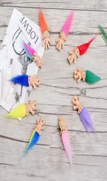 Capelli colorati Troll Doll Membri della famiglia Papà Mummia Baby Boy Girl Leprocauns Dam Trolls Giocattolo Regali Happy Love Family1560005