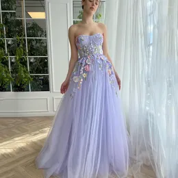 Party Dresses UZN Elegant A-Line Prom Dress Sweetheart Tulle Evening Appliues Floor Length Saudi Arabia Wedding Gowns Custom Size