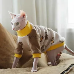 Cat Costumes Cat Clothes Sphynx Fleece Coat Long sleeves Soft Cartoon Bear Undershirt for Kittens Dogs Devon Rex Cute Spring Autumn Jumpsuit HKD230921